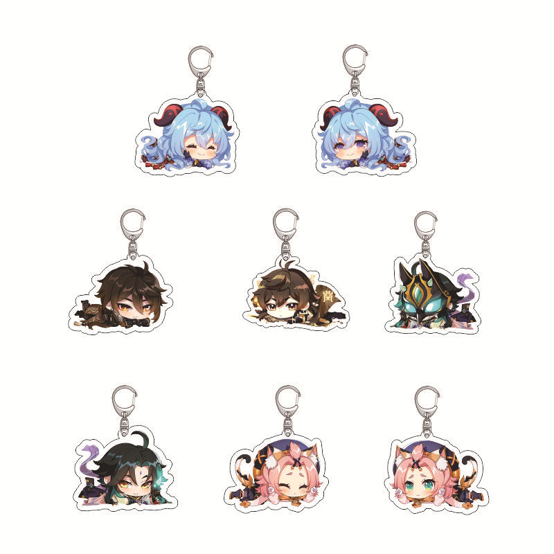 Anime Merchandise Keychains - Genshin-Llavero acrílico de impacto, mercancía de
